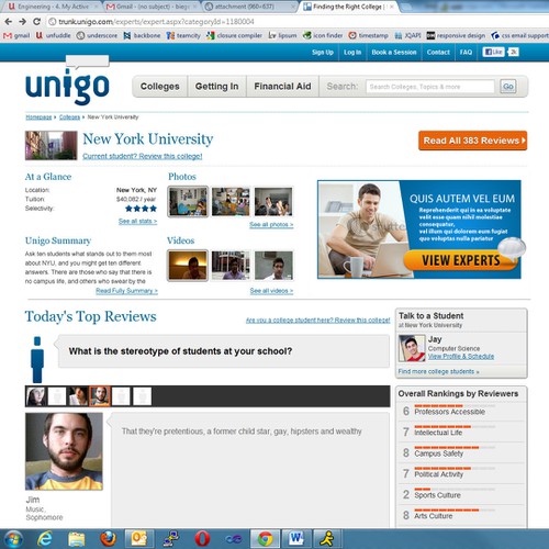 Banner ad for Unigo's College page (e.g. www.unigo.com/nyu) Design por Pixel’s ToyBox