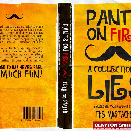 Create a fun book cover for Pants on Fire: A Collection of Lies! Design by Pulp™