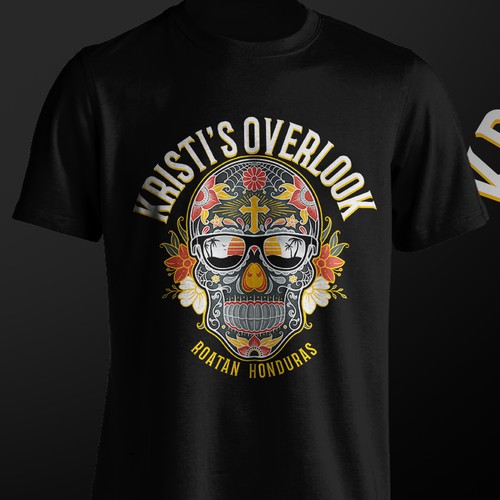 Design Sugar Skull t shirt-Kristi's Overlook di wargalokal