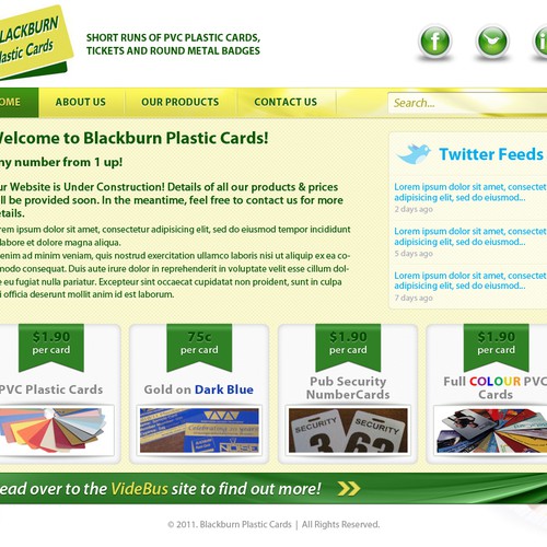 New website design wanted for VideBus / Blackburn Plastic Cards Réalisé par Samodiva