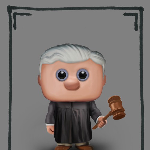 Create a kid-friendly Judge character to be made into a plush toy! Design by Senshi11