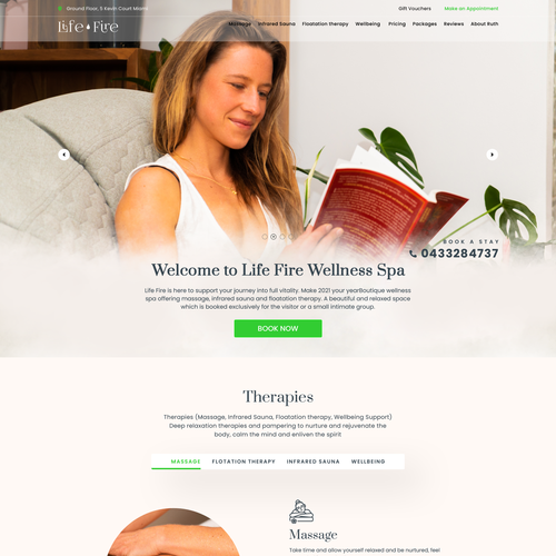 Simple Wellness Spa Website Design by Web Hub