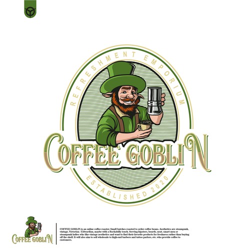 Coffee Goblin! Design a vintage coffee logo with steampunk style for coffee bag label/website/merch Design réalisé par immortal93