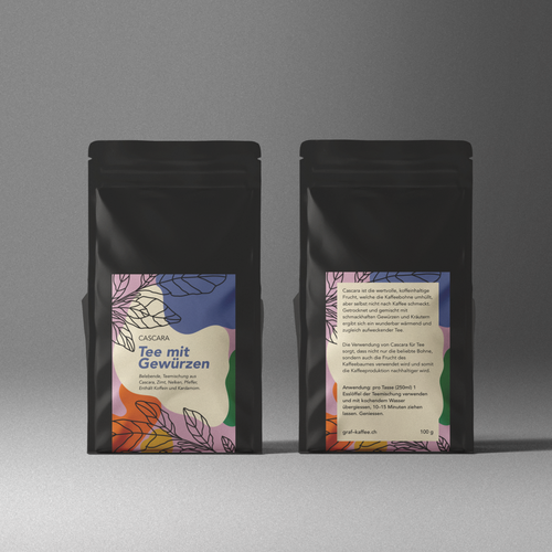 Cascara tea label-ontwerp door just.chaosofart