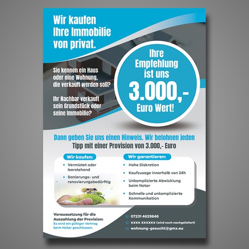 Erstelle Einen Flyer Fur Privaten Immobilienankauf Postcard Flyer Or Print Contest 99designs