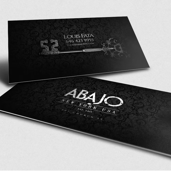 Design by Jhon velez 3 titled "Abajo NYC Business Card"