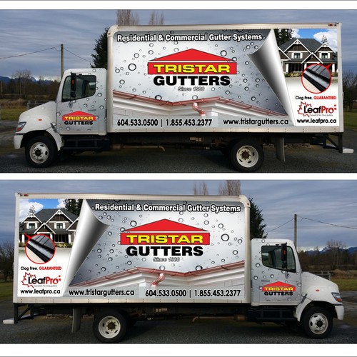 Tristar Gutter truck vehicle wrap (I AM HAVING A PRO INSTALL WRAP) Design by T i f a n y' s