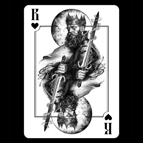 We want your artistic take on the King of Hearts playing card Design by GPclandestino
