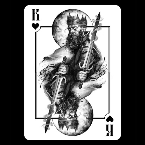 We want your artistic take on the King of Hearts playing card Design by GPclandestino