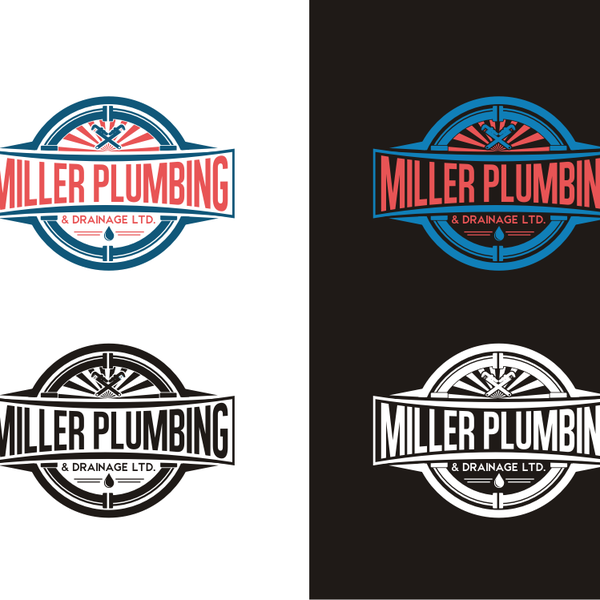 Fresh look, vintage/classic style plumbing company logo