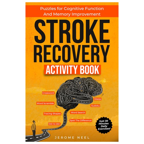 Stroke recovery activity book: Puzzles for cognitive function and memory improvement デザイン by Imttoo