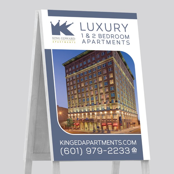 Sandwich Board design for King Edward Apartments