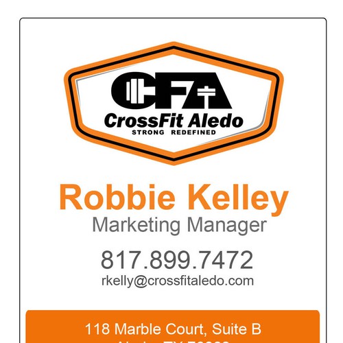 CrossFit Aledo needs new business cards! Guaranteed Contest  Réalisé par gelar