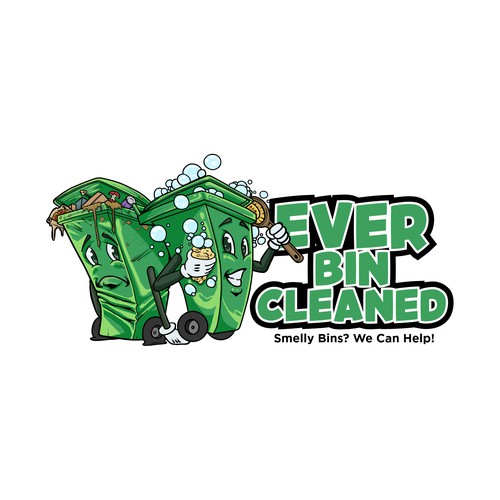 Trash bin cleaning business logo Design by Hadeboga Studio