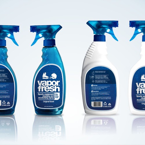 Label Design for Sports Equipment Cleaning Spray Réalisé par Aitor