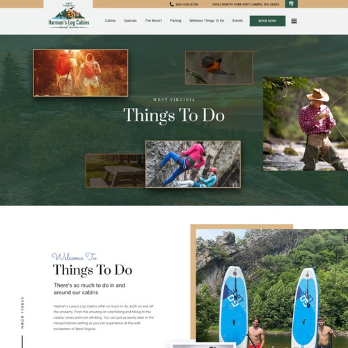 Design a website for luxury log cabin vacation rentals in the mountains Design by monodeepsamanta