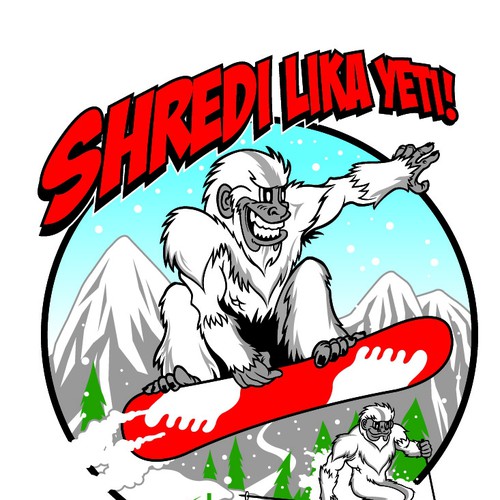 Create a quirky, artistic yeti shredding up the slopes Design by AGONY ANN