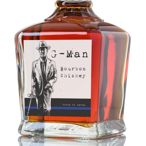 G-Man Whiskey Is seeking a distinctive design for our new brand. Design by Windmill Designer™