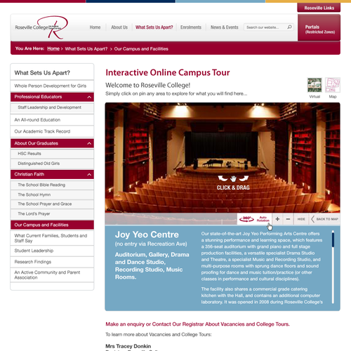 SharePoint Intranet Design for Private Girls School Design by rain is well