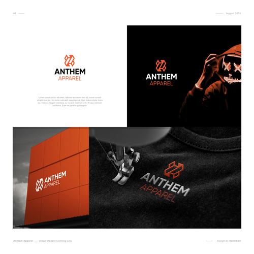 Snhkri™さんのAnthem Apparel needs a brand logo design for it's urban-modern clothing line.デザイン