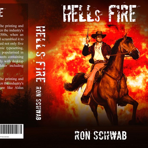 Design a book cover for action-packed Western novel “Hell's Fire” Design by ShahzaibZaheeer