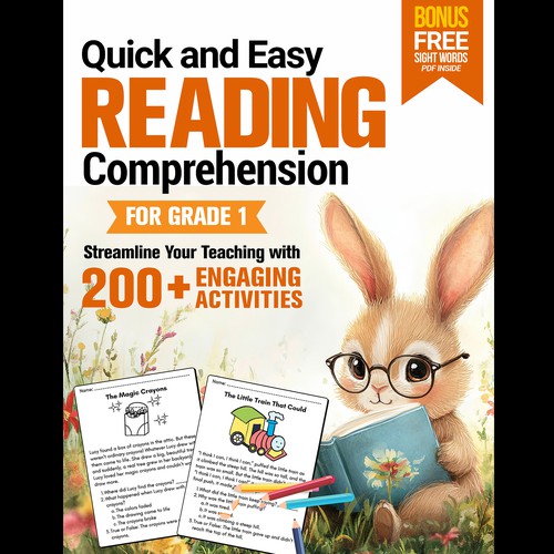 BOOK COVER: Grade 1 Reading Comprehension - Professional Workbook for Kids Design by Aaniyah.ahmed
