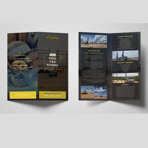 Construction Company Marketing Pamphlet Design by Canvas UI