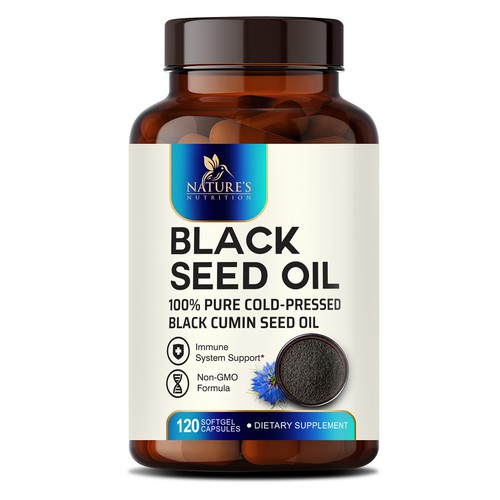 Natural Black Seed Oil Design Needed for Nature's Nutrition Design by sapienpack