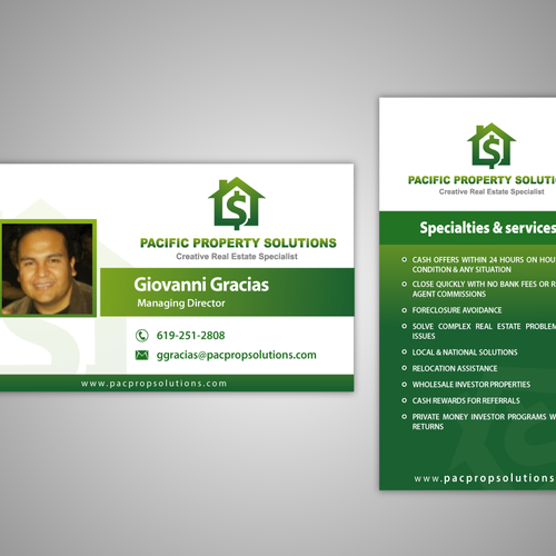 Design di Create the next business card for Pacific Property Solutions! di SumaiyaD