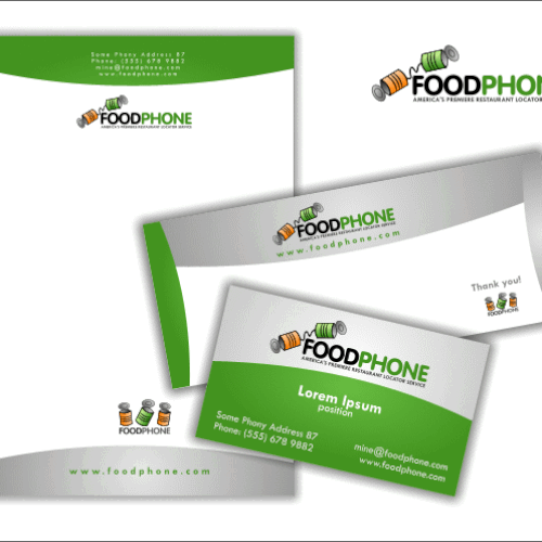 $250.00-foodphone restaurant locator contest-logo, biz card