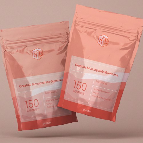 Bag Design for Creatine Monohydrate Gummy brand Design by Nirakaar®