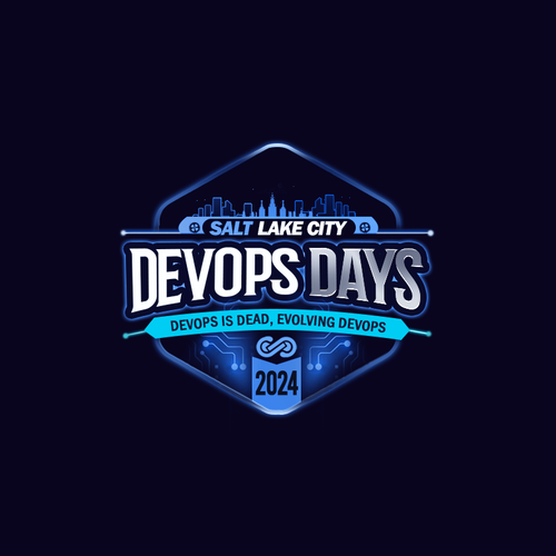 Evolution of DevOps - during Pi day - website and print logo Design by Maria Angelica Gomez