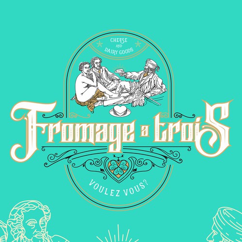 Vintage French-style logo with a scandalous twist! Design by F.canarin