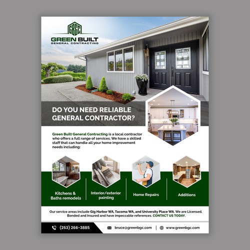 Flyer for General Contracting Company Réalisé par D Better Design