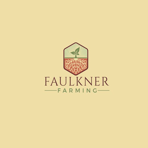 Sustainable & Regenerative Farming Logo and design work "Faulkner Farming" Design by Deep Concept™️