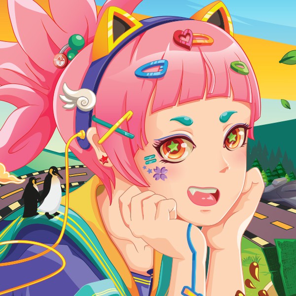 Wall Art/Mural Illustration : Romi's Ramen & Boba Tea Restaurant