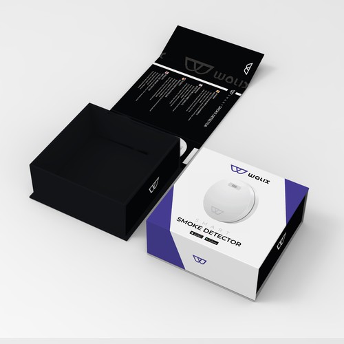 Need a complete modern and powerful packaging for our intelligent smoke detector. Design by Designlifelk
