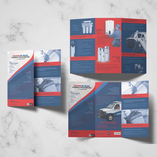 Trifold For Plumbing Company - Complete With Wireframe Design by Hannah Frauenhofer