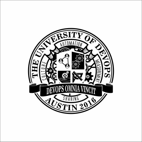 University themed shirt for DevOps Days Austin Réalisé par Rita Harty®