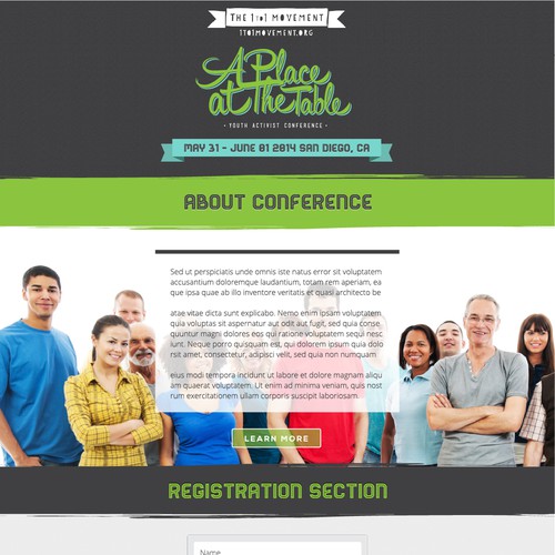 Create an event registration for a youth-based conference Design von RODE dizajn