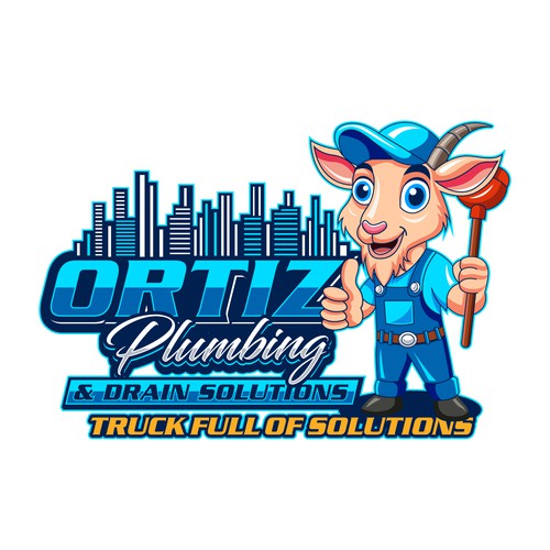 Design a bold GOAT mascot logo for a San Diego plumbing company Design by Sofik_Winner