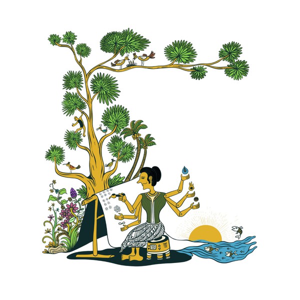 Design by SHFNHBB titled "Saraswati Reborn | Where Ancient Mythology Meets Contemporary Illustration Art"
