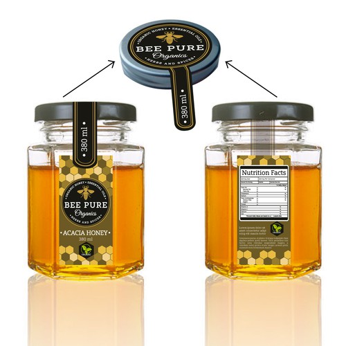 Organic Honey Jar Label-ontwerp door Catamejia