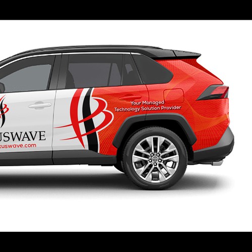 futuristic technology vehicle wrap for IT solutions company. Design by theANUNGs