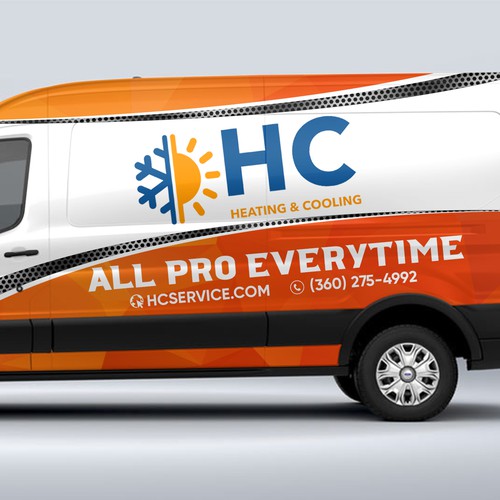 Design a Heating and Cooling Co Wrap in Orange Design by AdrianC_Designer✅