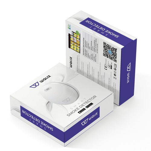 Need a complete modern and powerful packaging for our intelligent smoke detector. Design by Designlifelk