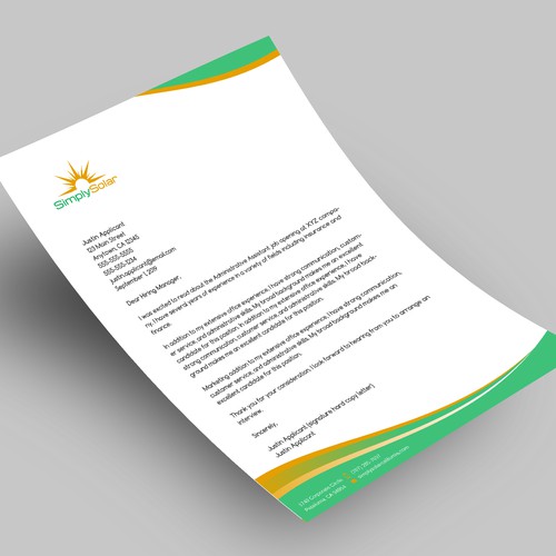 "Renewable Energy Company Letterhead" Design réalisé par Xclusive16