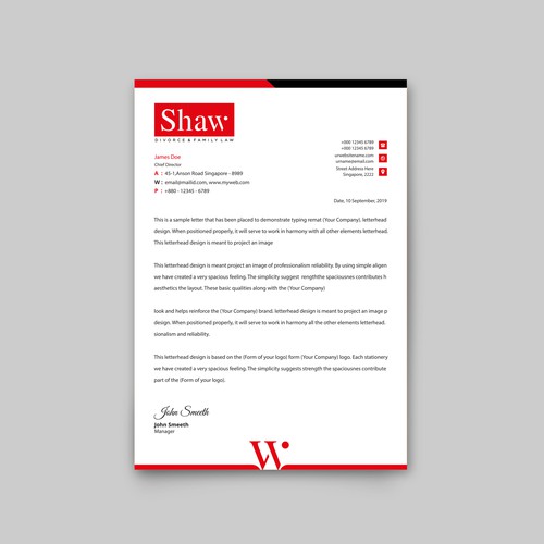 Letterhead for Divorce & Family Law Firm; Modern, Conservative Design Design by Vect Box