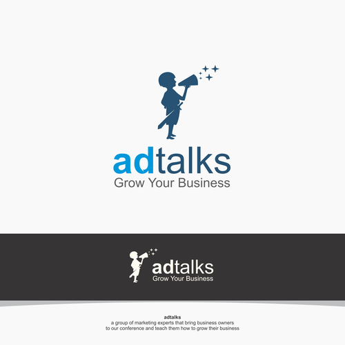 Ad Talks needs a smart logo complementing its Wizard of Ads cousin Design by maneka