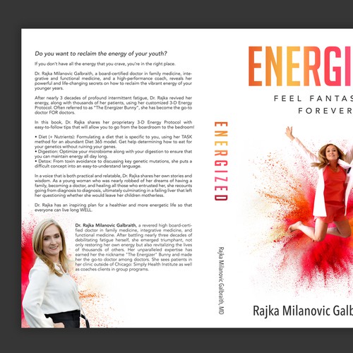 Design a New York Times Bestseller E-book and book cover for my book: Energized Design by -Saga-